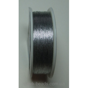 Металлизированная нить круглая Люрекс Аллюр 100-03 серебро 100м