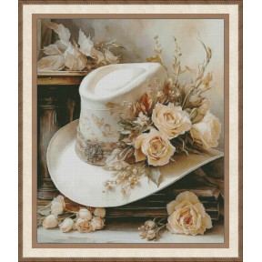 Шляпа с розами Электронная схема для вышивания крестиком Инна Холодная КВ-0069ИХ
