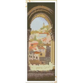Испанская арка Набор для вышивания крестом с печатной схемой на ткани Joy Sunday F366-ct14JS
