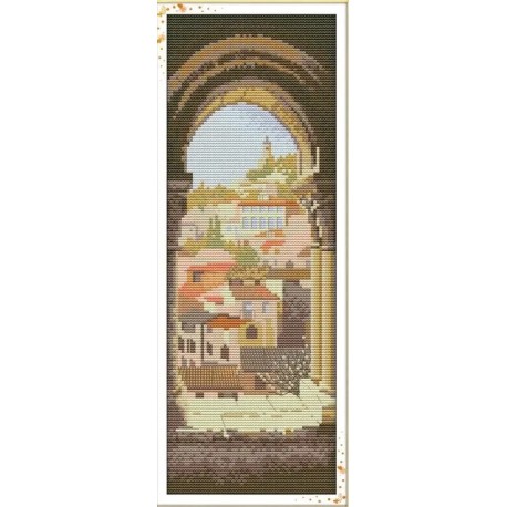 Испанская арка Набор для вышивания крестом с печатной схемой на ткани Joy Sunday F366-ct11JS