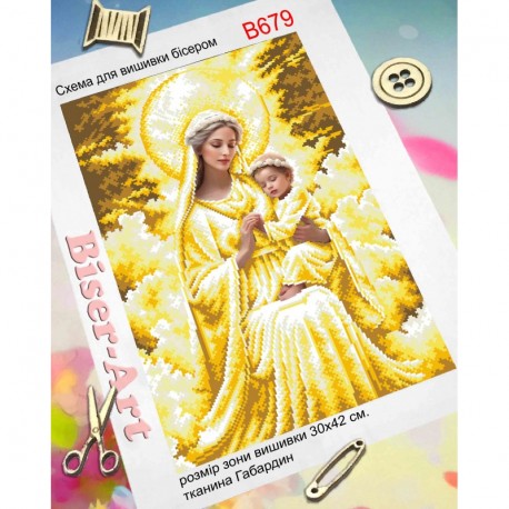 Мадонна с младенцем (золото) Схема для вышивки бисером Biser-Art B679ба