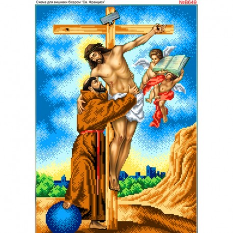 Святий Франциск Схема для вишивки бісером Biser-Art B649ба