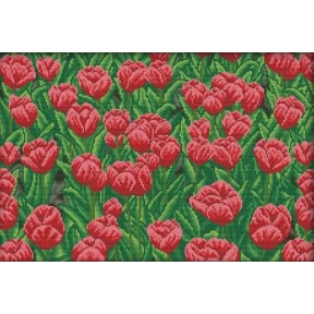 Сад тюльпанів Набір для вишивання хрестиком з друкованою  схемою на тканині Joy Sunday F491JS
