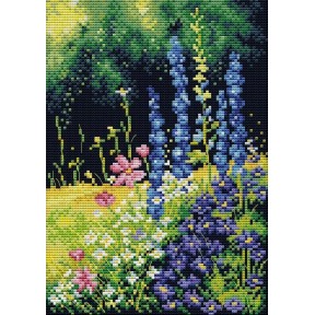 Триптих  горные цветы 1  Набор для вышивания крестом с печатной схемой на ткани Joy Sunday H769