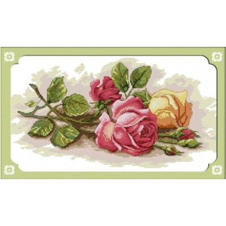 Разноцветная роза Набор для вышивания крестом с печатной схемой на ткани Joy Sunday H091JS