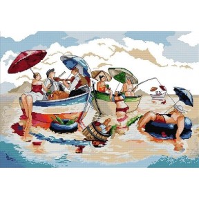 Пляжна вечірка Набір для вишивання хрестиком з друкованою схемою на тканині Joy Sunday RA399