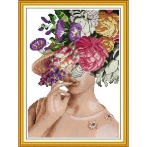 Квітковий капелюх Набір для вишивання хрестиком з друкованою схемою на тканині Joy Sunday RA519