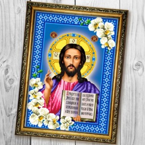 Иисус Христос Вседержитель в орхидеях Схема для вышивки бисером Biser-Art A677ба