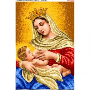 Мадонна с младенцем Кормилица Схема для вышивки бисером Biser-Art A3009ба