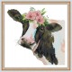 Красивая корова Набор для вышивания крестом с печатной схемой на ткани Joy Sunday DA608
