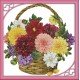 Красочная корзина хризантем  Набор для вышивания крестом с печатной схемой на ткани Joy Sunday H355JS
