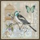 Птичка певчая Набор для вышивания крестом с печатной схемой на ткани Joy Sunday DA794