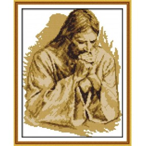 Иисус молится  Набор для вышивания крестом с печатной схемой на ткани Joy Sunday R615