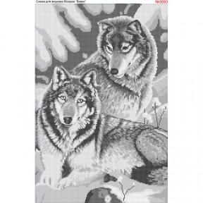 Волки серые Схема для вышивки бисером Biser-Art 3093ба