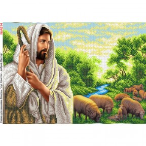Иисус Христос - добрый пастор Схема для вышивки бисером Biser-Art A614ба