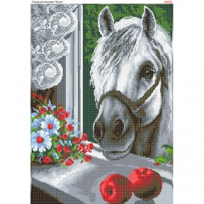 Лошадь в окне Схема для вышивки бисером Biser-Art 648ба