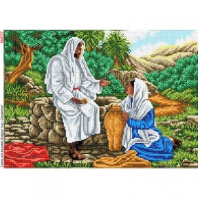 Ісус та Самарянка Схема для вишивки бісером Biser-Art 637ба