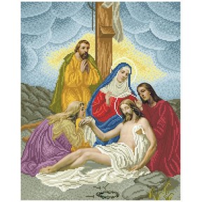 Ісуса знімають з хреста Канва з нанесеним малюнком для вишивання бісером БС Солес ХД-13-СХ