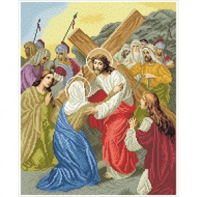 Ісус зустрічає свою Матір Канва з нанесеним малюнком для вишивання бісером Солес ХД-04-СХ