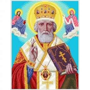 Святой Николай (большой) Канва с нанесенным рисунком для вышивания бисером Солес СМ-В-СХ