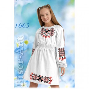 Платье детское белое (лён) Заготовка для вышивки бисером или нитками Biser-Art 1665-лба