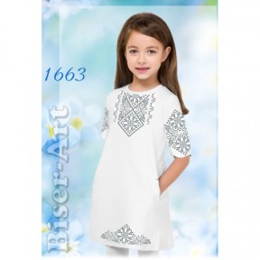 Платье детское белое (лён) Заготовка для вышивки бисером или нитками Biser-Art 1663-лба