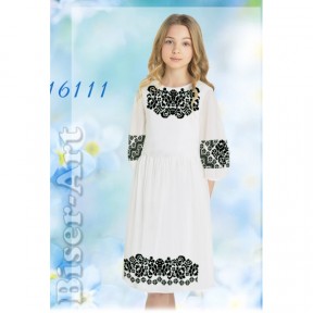 Платье детское белое (лён) Заготовка для вышивки бисером или нитками Biser-Art 16111-лба