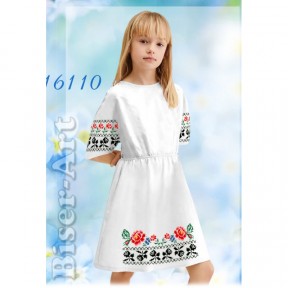 Платье детское белое (лён) Заготовка для вышивки бисером или нитками Biser-Art 16110-лба