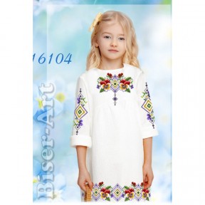 Платье детское белое (лён) Заготовка для вышивки бисером или нитками Biser-Art 16104-лба