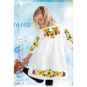 Платье детское белое (лён) Заготовка для вышивки бисером или нитками Biser-Art 16102-лба