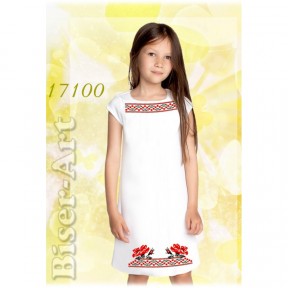 Платье детское без рукавов (габардин) Заготовка для вышивки бисером или нитками Biser-Art 17100ба-г