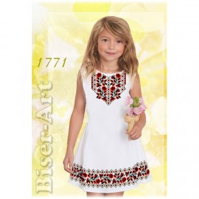 Платье детское без рукавов (лён) Заготовка для вышивки бисером или нитками Biser-Art 1771ба-л