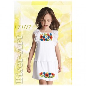 Платье детское без рукавов (лён) Заготовка для вышивки бисером или нитками Biser-Art 17107ба-л