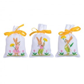 Пасхальные кролики Набор для вышивания крестом (мешочки для саше) LanArte PN-0200379