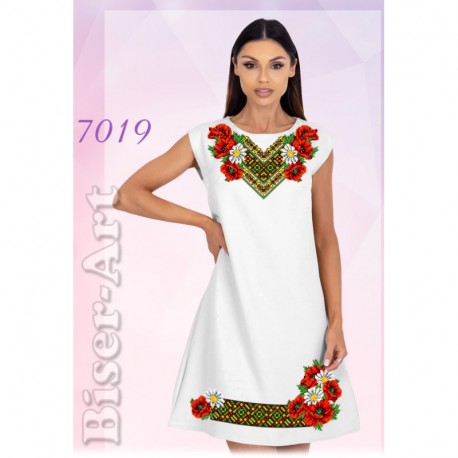 Сукня жіноча без рукавів (льон) Заготовка для вишивки бісером або нитками Biser-Art 7019ба-л