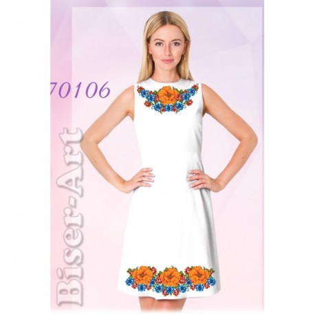 Сукня жіноча без рукавів (льон) Заготовка для вишивки бісером або нитками Biser-Art 70106ба-л