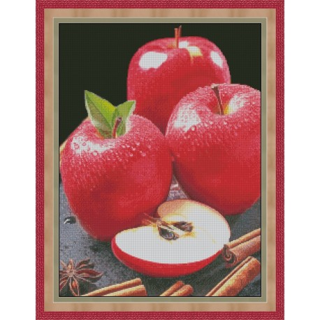 Яблоки с корицей Электронная схема для вышивания крестиком Инна Холодная Н-0049ИХ