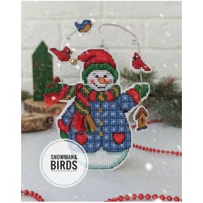 Набор для вышивания крестиком для изготовления игрушки Уютные крестики Snowman&Birds В005зх