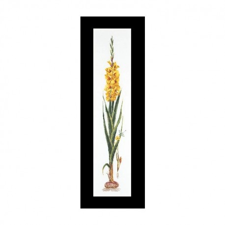 Gladioli Yellow Linen Набор для вышивки крестом Thea Gouverneur gouverneur_3072
