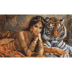 Індійська принцеса і королівський тигр Набір для вишивання хрестиком Luca-S BU5060