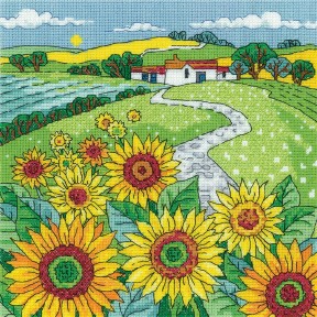 Пейзаж із соняшниками Набір для вишивання хрестиком Heritage Crafts H1542