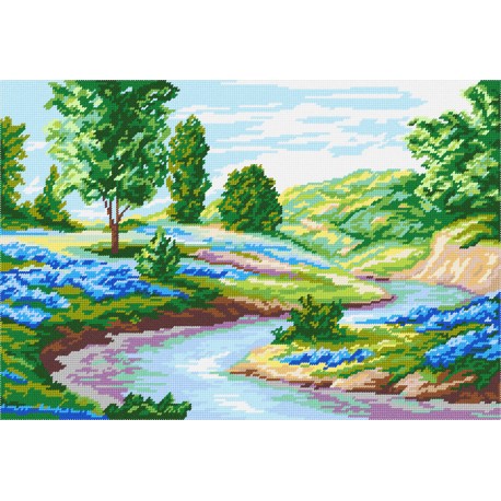 Река, текущая за горизонтом Набор для вышивания по канве с рисунком Quick Tapestry TS-02