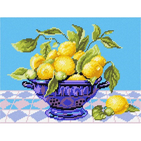 Лимони у вазі Набір для вишивання по канві з малюнком Quick Tapestry TL-06