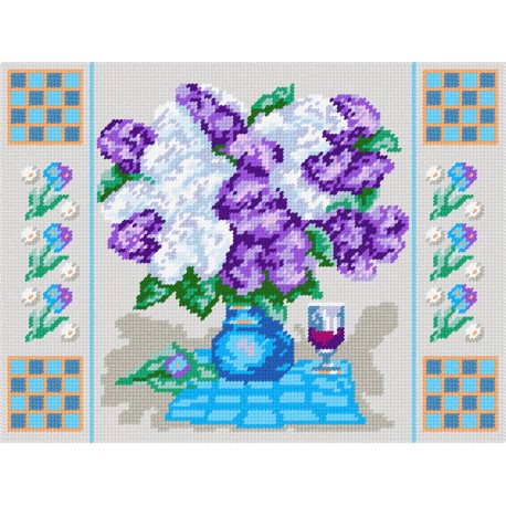 Сирень Набор для вышивания по канве с рисунком Quick Tapestry TL-07