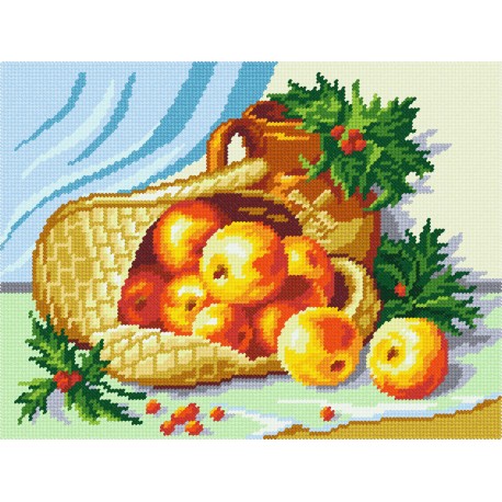 Корзина с яблоками Набор для вышивания по канве с рисунком Quick Tapestry TL-19