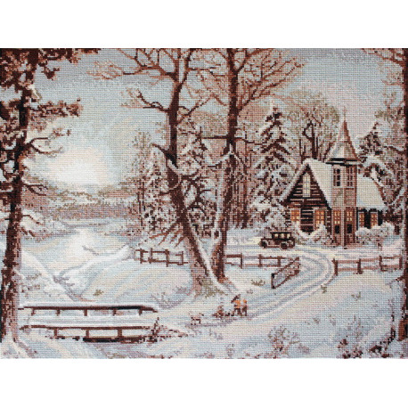 Набір для вишивання хрестиком Luca-S Зимовий пейзаж B321 фото