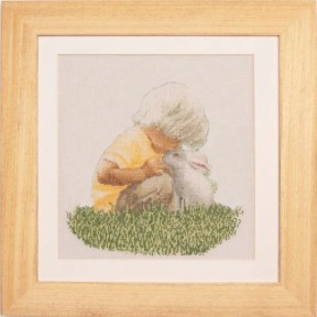 Boy with Rabbit Aida Набор для вышивки крестом Thea Gouverneur gouverneur_590A