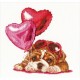 Valentine's Puppy Aida Набор для вышивки крестом Thea Gouverneur gouverneur_739A