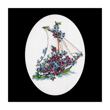 Poetry Yacht-Flowers Linen Набор для вышивки крестом Thea Gouverneur gouverneur_927