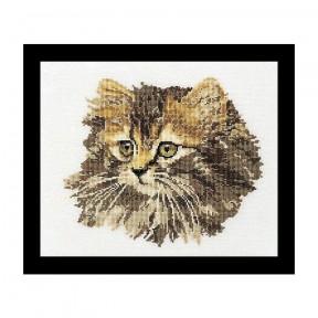 Long-haired Cat Brown Linen Набор для вышивки крестом Thea Gouverneur gouverneur_930